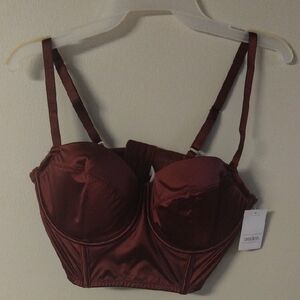 Auden Women's Deep Red Bustier Bra